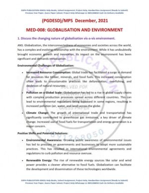 IGNOU MED-008 Previous Year Solved Question Paper (Dec 2021) English Medium