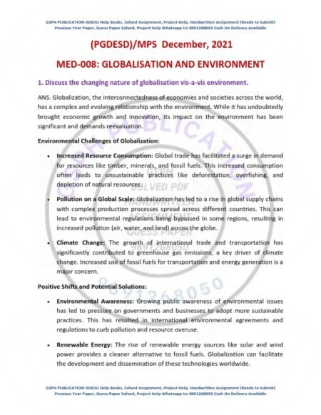 IGNOU MED-008 Previous Year Solved Question Paper (Dec 2021) English Medium