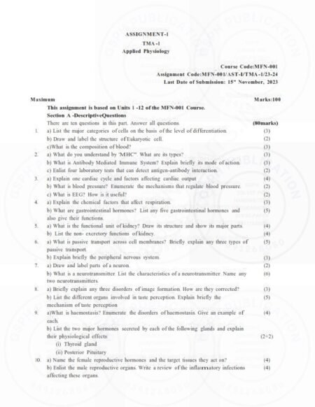 IGNOU MFN-001 Solved Assignment 2023-24 English Medium