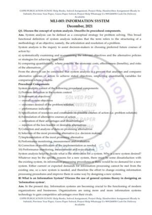IGNOU MLI-003 Previous Year Solved Question Paper (Dec 2021) English Medium