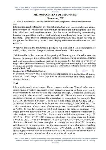 IGNOU MLI-006 Previous Year Solved Question Paper (Dec 2021) English Medium