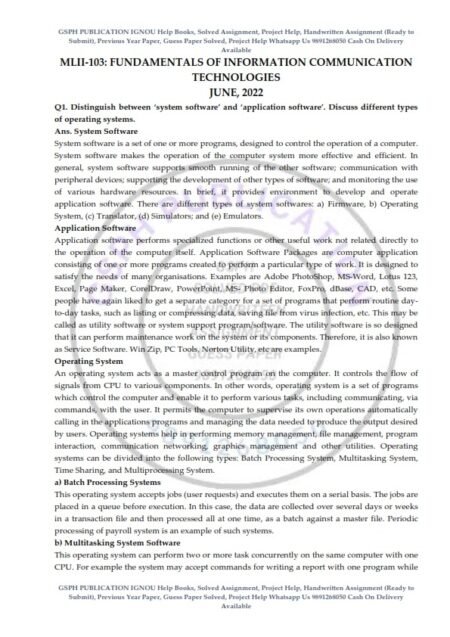 IGNOU MLII-103 Previous Year Solved Question Paper (June 2022) English Medium