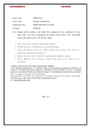 IGNOU MMPC-012 Solved Assignment Jan & July 2023 English Medium