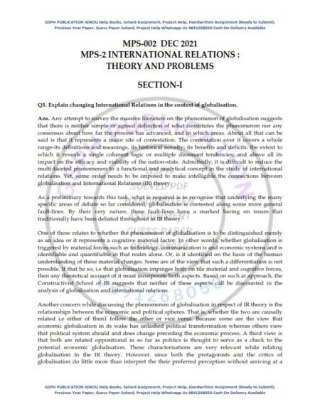 IGNOU MPS-002 Previous Year Solved Question Paper (Dec-2021) English Medium