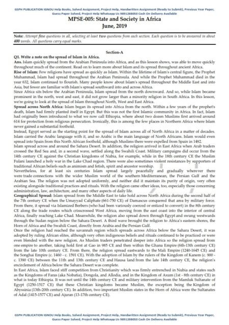 IGNOU MPS-05 Previous Year Solved Question Paper (June-2019) English Medium