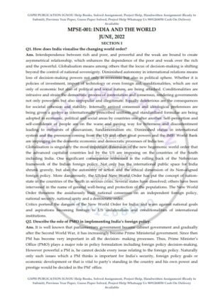 IGNOU MPSE-1 Previous Year Solved Question Paper (June-2022) English Medium