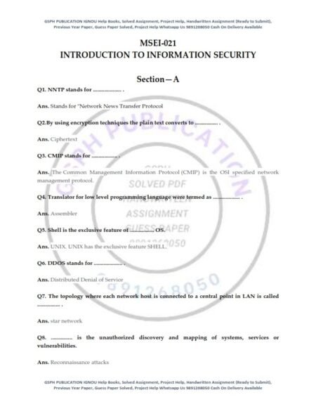 IGNOU MSEI-021 Previous Year Solved Question Paper (Dec-2021) English Medium