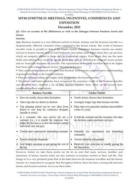 IGNOU MTM-15 Previous Year Solved Question Paper (Dec-2021) English Medium
