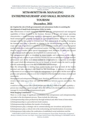 IGNOU MTTM-08 Previous Year Solved Question Paper (Dec-2021) English Medium
