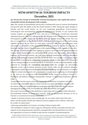 IGNOU MTTM-10 Previous Year Solved Question Paper (Dec-2021) English Medium