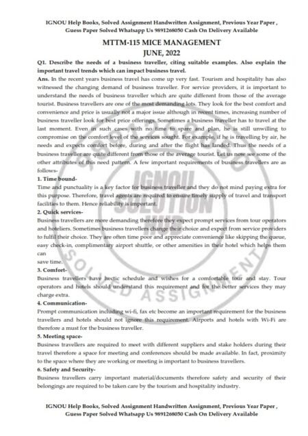 IGNOU MTTM-115 Previous Year Solved Question Paper (June-2022) English Medium
