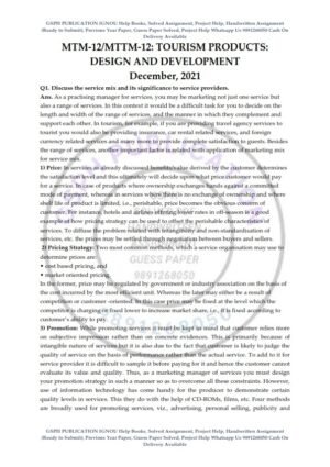 IGNOU MTTM-12 Previous Year Solved Question Paper (Dec-2021) English Medium