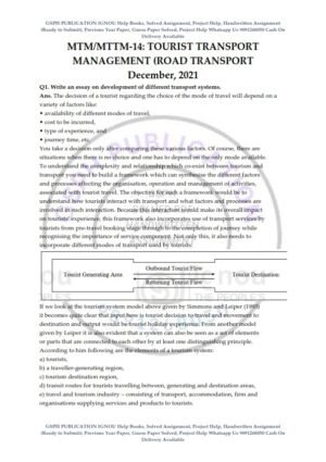 IGNOU MTTM-14 Previous Year Solved Question Paper (Dec-2021) English Medium