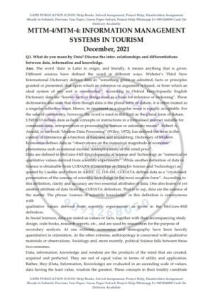IGNOU MTTM-4 Previous Year Solved Question Paper (Dec-2021) English Medium