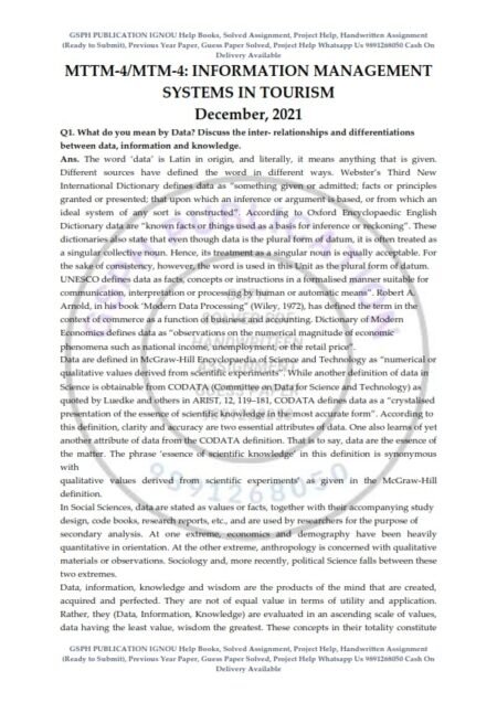 IGNOU MTTM-4 Previous Year Solved Question Paper (Dec-2021) English Medium