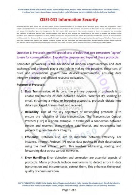 IGNOU OSEI-041 Solved Assignment 2023-24 English Medium