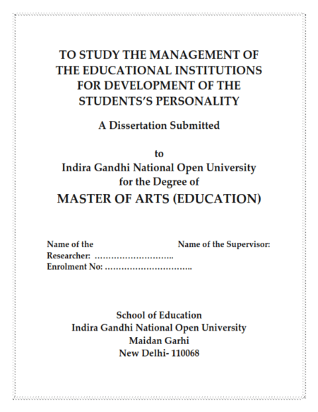 IGNOU MESP-1 Project Sample-8