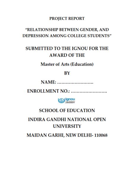 IGNOU MESP-1 Project Sample-3