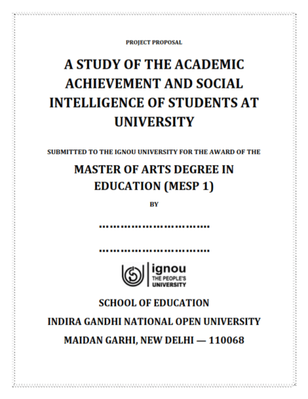 IGNOU MESP-1 Project Sample-4