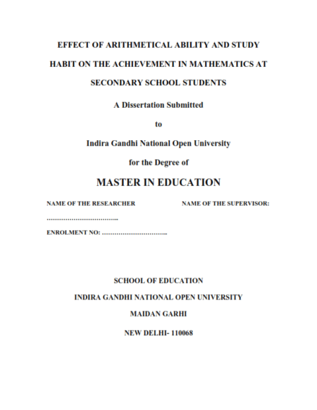 IGNOU MESP-1 Project Sample-7