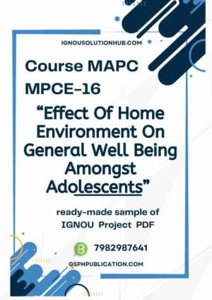 IGNOU MPCE-16 Project Sample-6