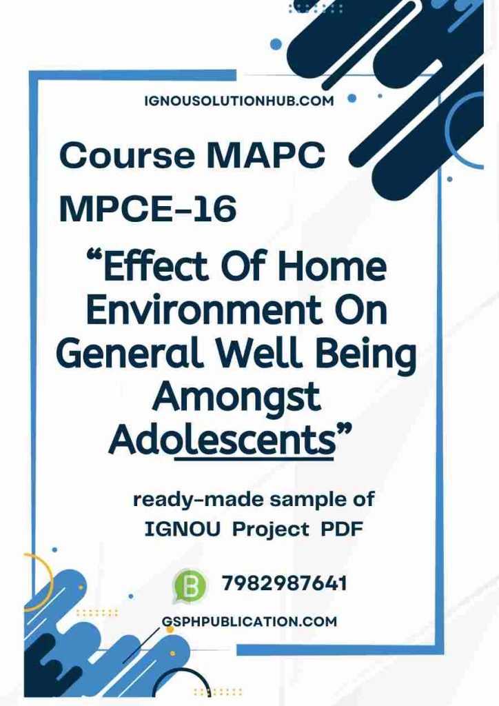IGNOU MPCE-16 Project Sample-6