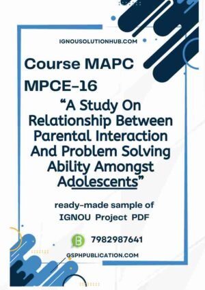 IGNOU MPCE-16 Project Sample-2