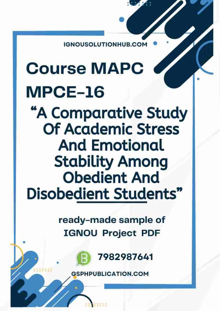 IGNOU MPCE-16 Project Sample-3