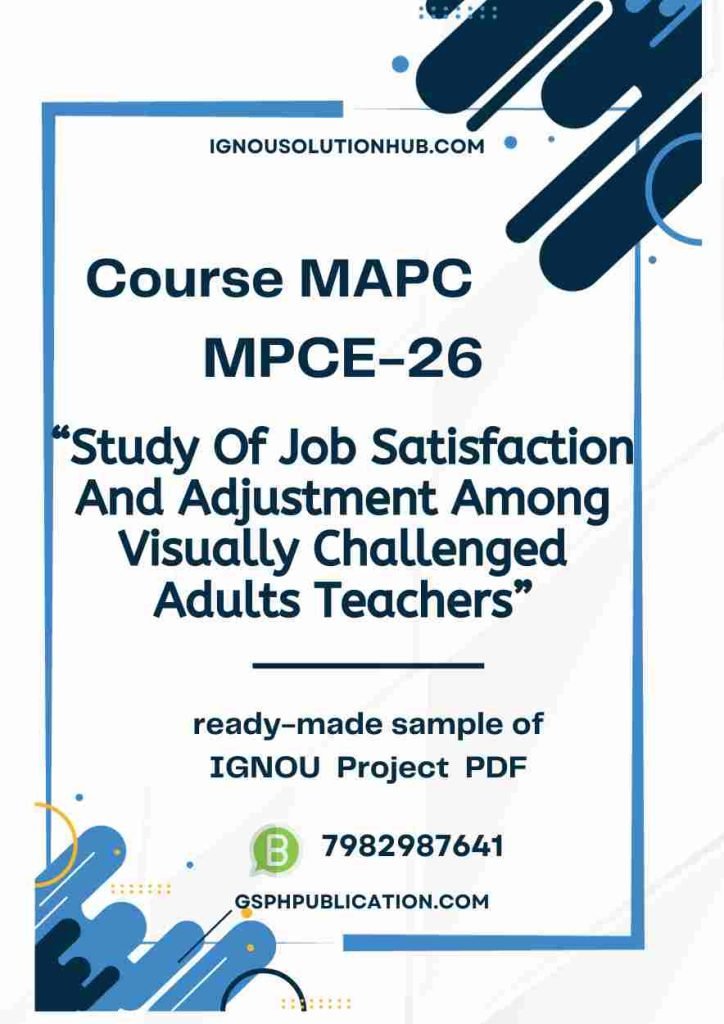 IGNOU MPCE-26 Project Sample-1