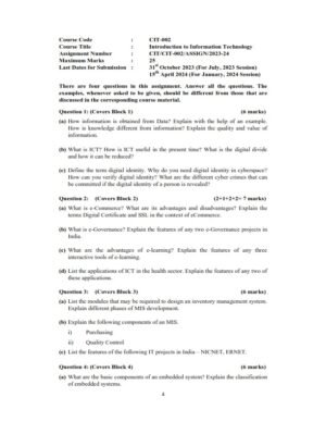 IGNOU CIT-002 Solved Assignment 2023-24 English Medium