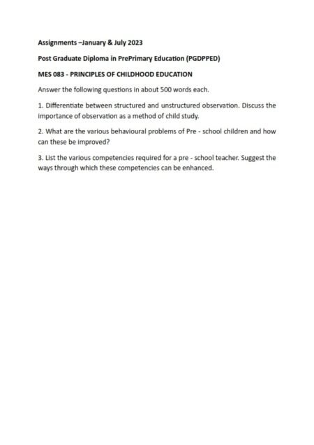 IGNOU MES-083 Solved Assignment Jan& July 2023 English Medium