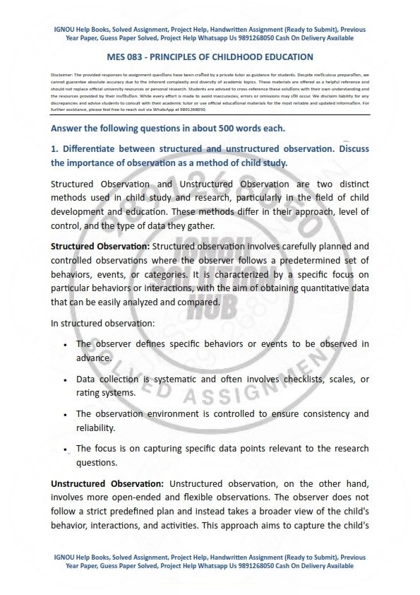 IGNOU MES-083 Solved Assignment Jan& July 2023 English Medium