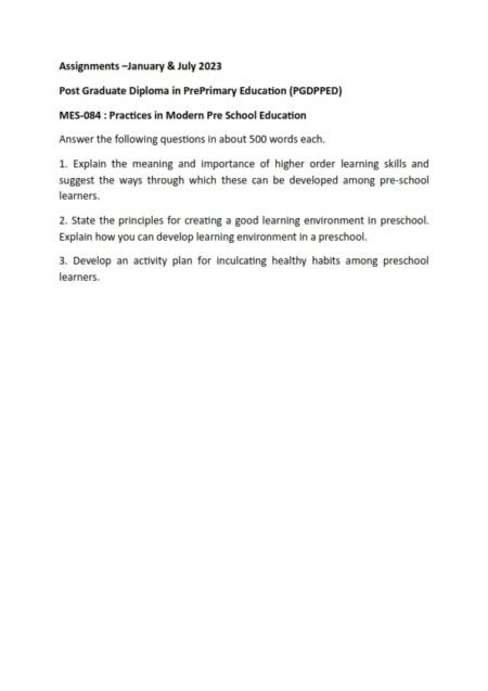 IGNOU MES-084 Solved Assignment Jan& July 2023 English Medium