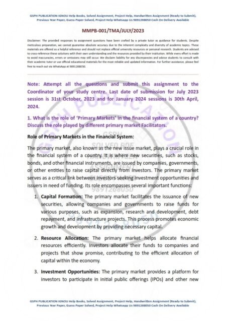 IGNOU MMPB-001 Solved Assignment 2023-24 English Medium