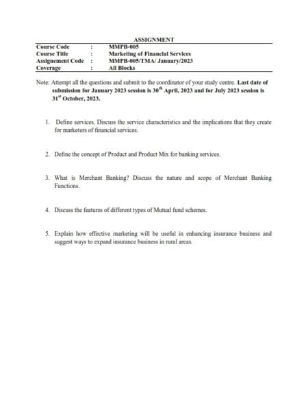 IGNOU MMPB-005 Solved Assignment Jan & July 2023 English Medium