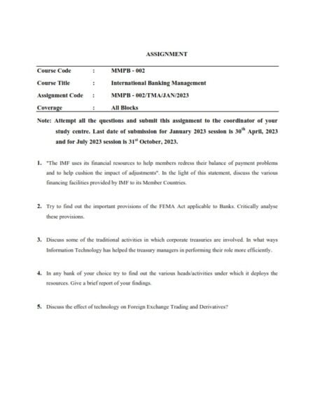 IGNOU MMPB-002 Solved Assignment Jan & July 2023 English Medium