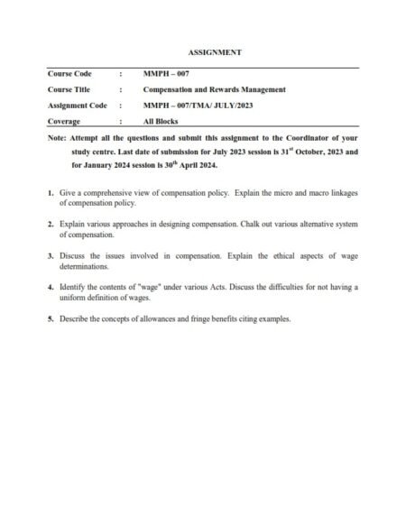 IGNOU MMPH-007 Solved Assignment 2023-24 English Medium