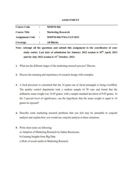 IGNOU MMPM-006 Solved Assignment Jan & July 2023 English Medium