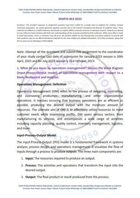 IGNOU MMPO-003 Solved Assignment 2023-24 English Medium
