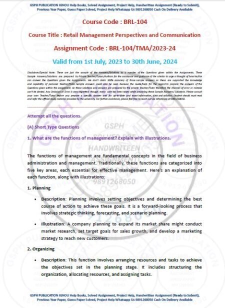 IGNOU BRL-104 Solved Assignment -2023-24 English Medium