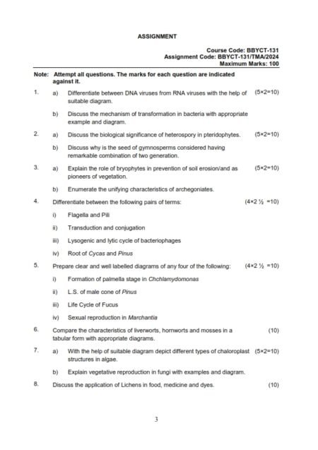 IGNOU BBYCT-131 Solved Assignment Jan & July 2024 English Medium