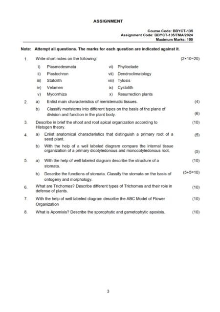 IGNOU BBYCT-135 Solved Assignment Jan & July 2024 English Medium