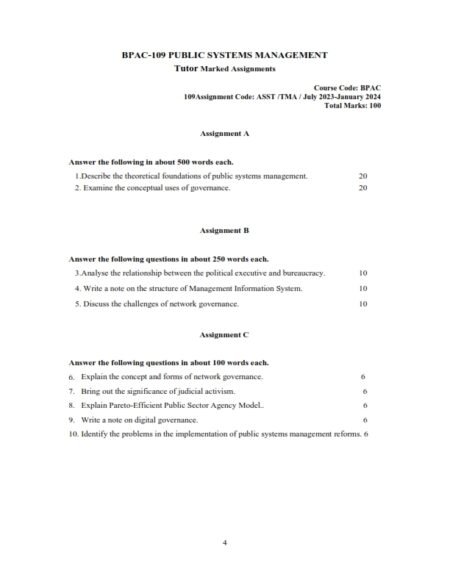 IGNOU BPAC 109 Solved Assignment 2024 English Medium