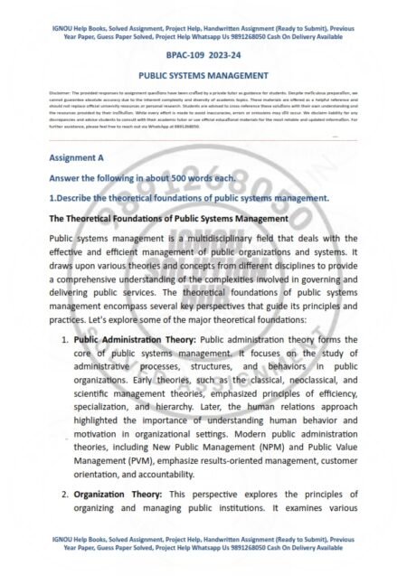 IGNOU BPAC 109 Solved Assignment 2024 English Medium