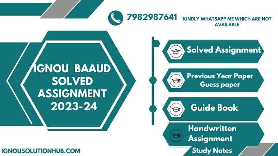 IGNOU BAAUD Solved Assignment 2023-24