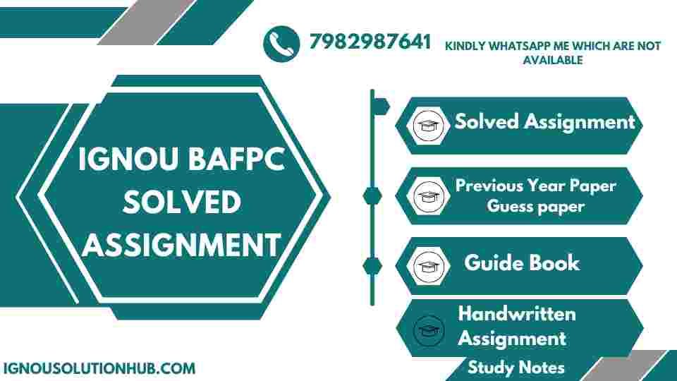 IGNOU BAFSO Solved Assignment