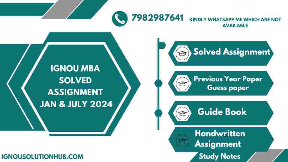 IGNOU MBA Solved Assignment jan & July 2024