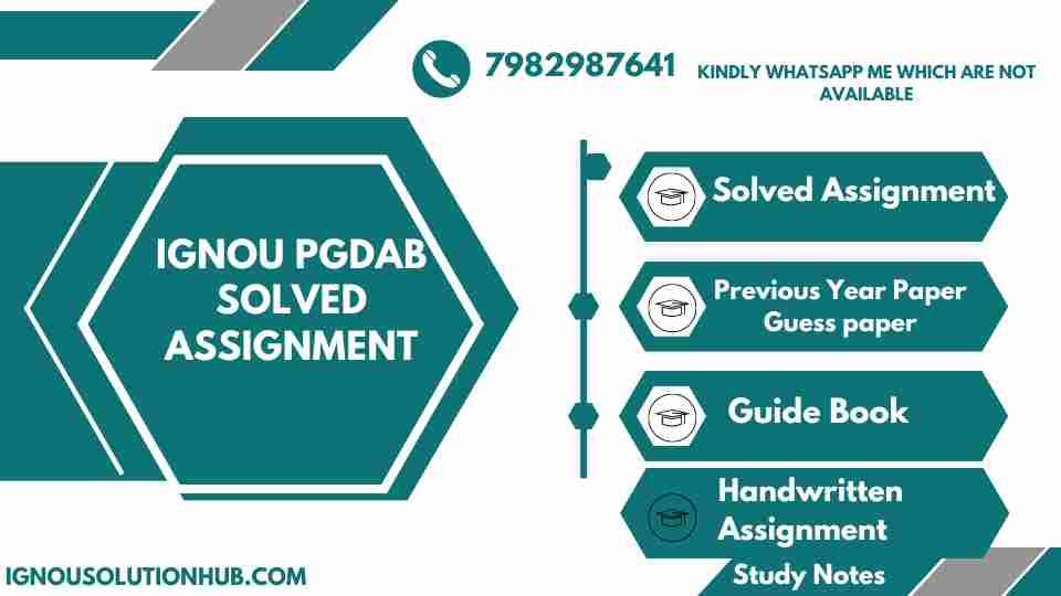 IGNOU PGDAB Solved Assignment
