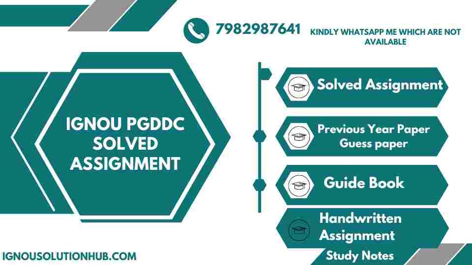 IGNOU PGDDC Solved Assignment
