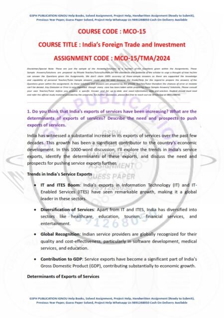 IGNOU MCO-15 Solved Assignment 2024 English Medium